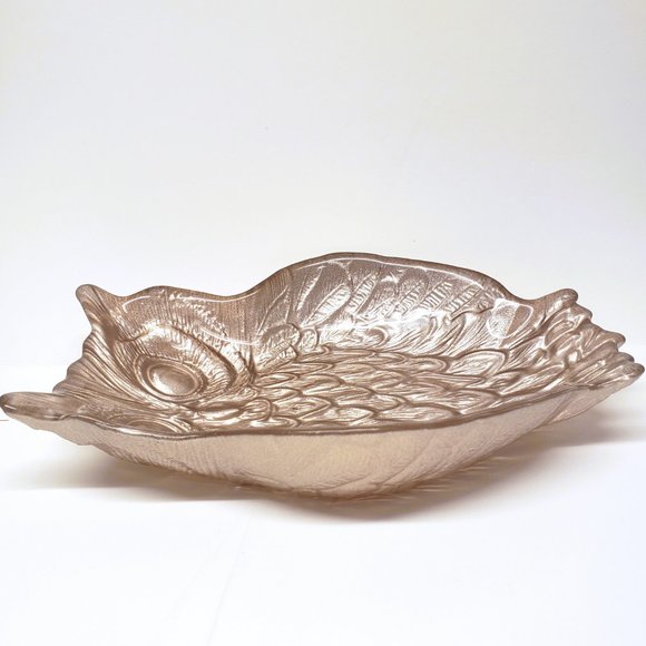 Bronze Glass Owl Candy Dish Serving Bowl Vintage 7.75" x 5.75" - Picture 2 of 5